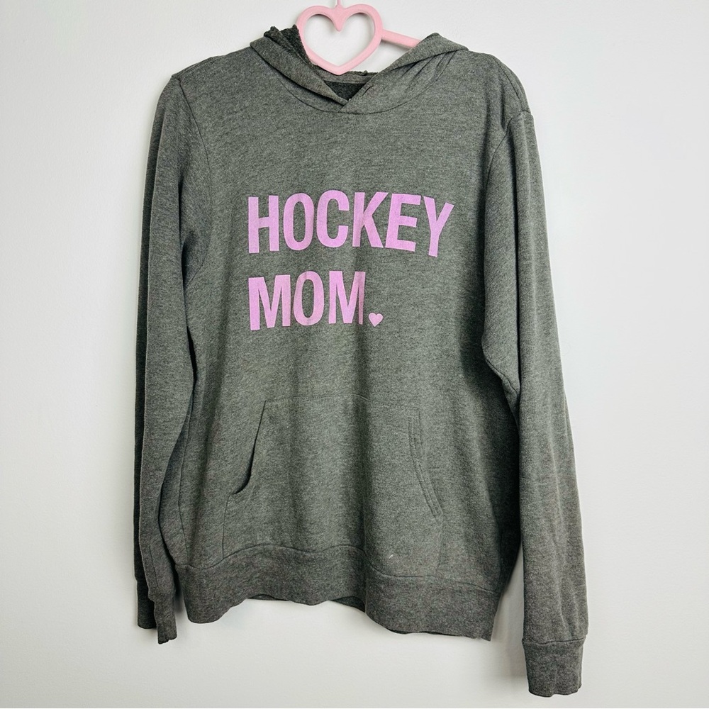 Gray 'Hockey Mom' Hoodie Size Medium